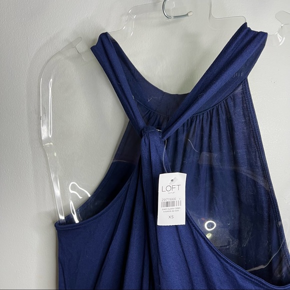 NEW The Loft Dark Blue Mock Neck Halter Sleeveless Tank Top Size XS - Picture 6 of 7